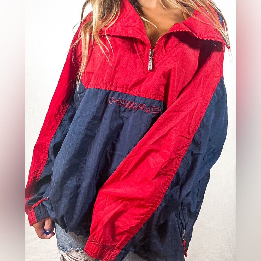 Men’s XL oversized pull over/windbreaker Y2K/90’s vintage head jacket.